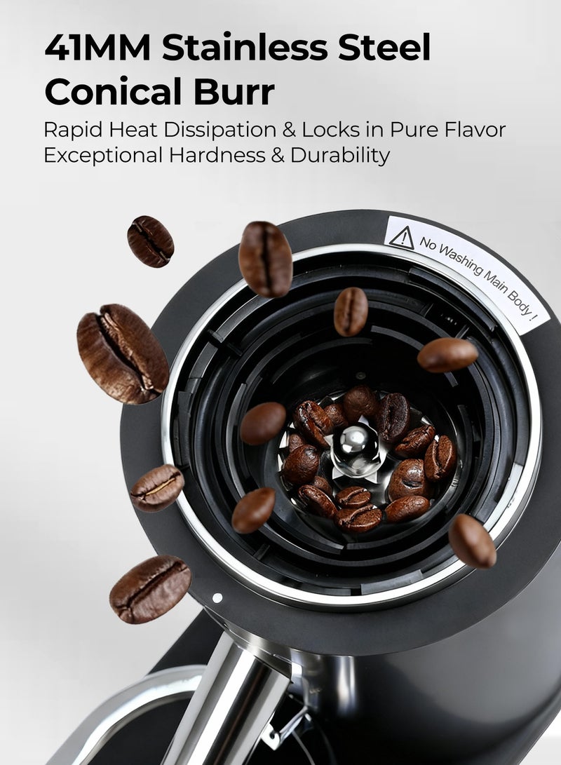 كريموسو مطحنة القهوة  الكهربائية V60: طحن احترافي بستين درجة، نظام مضاد للكهرباء الساكنة متساوي الضغط، رحى مخروطية من الفولاذ المقاوم للصدأ، تصميم لاسلكي، سعة 130 غرام. - Image 4